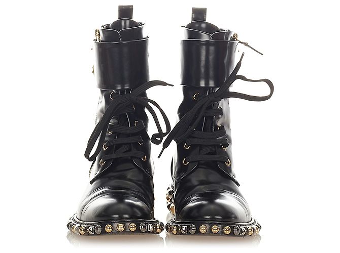 Botines de cuero negros Louis Vuitton - vista 2