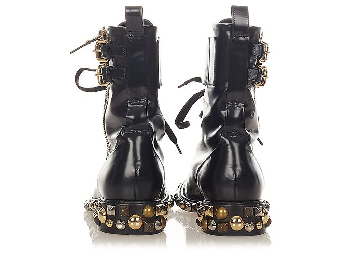 Botines de cuero negros Louis Vuitton - vista 3