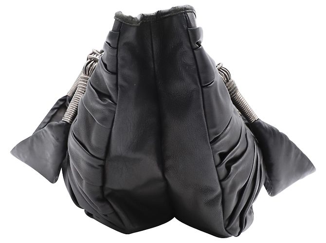Plissé Tote plissettata Dior in pelle nera Nero - vista 2