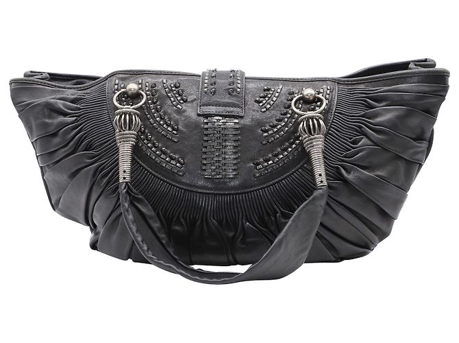 Plissé Tote plissettata Dior in pelle nera Nero - vista 3