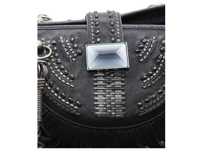 Plissé Tote plissettata Dior in pelle nera Nero - vista 5