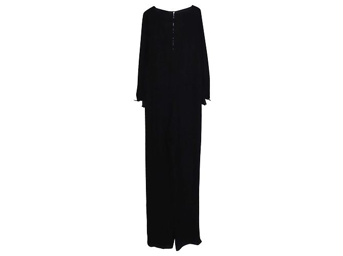 Emilio Pucci Tuta Maniche Lunghe in Seta Nera - vista 2