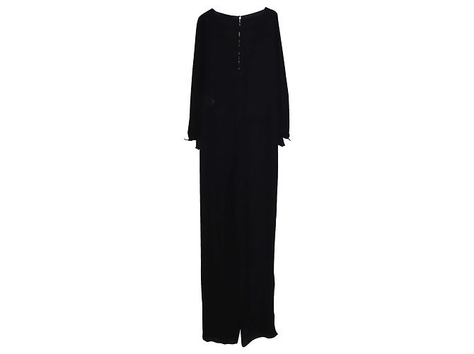 Emilio Pucci Tuta Maniche Lunghe in Seta Nera - vista 3