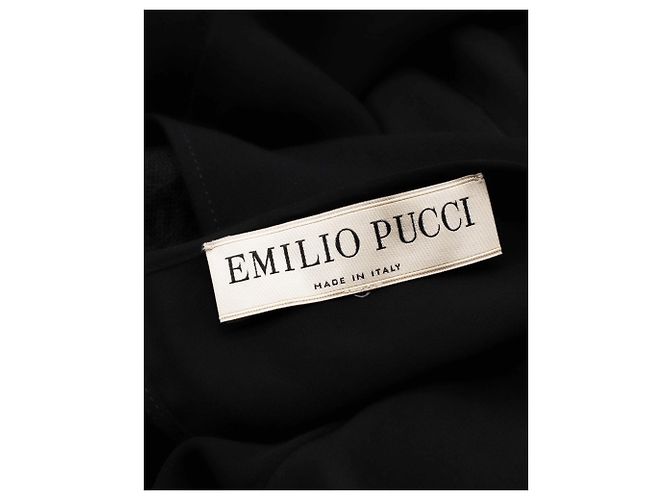 Emilio Pucci Tuta Maniche Lunghe in Seta Nera - vista 4