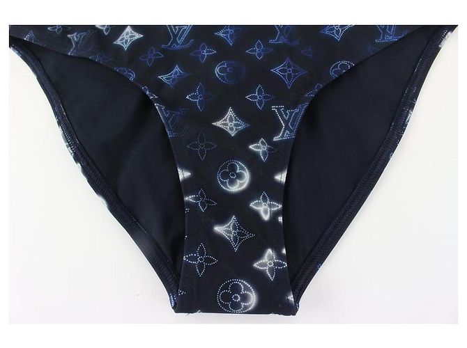 Louis Vuitton Size 36 Einteiliger Badeanzug mit Mahina-Monogramm in Marineblau - Ansicht 3