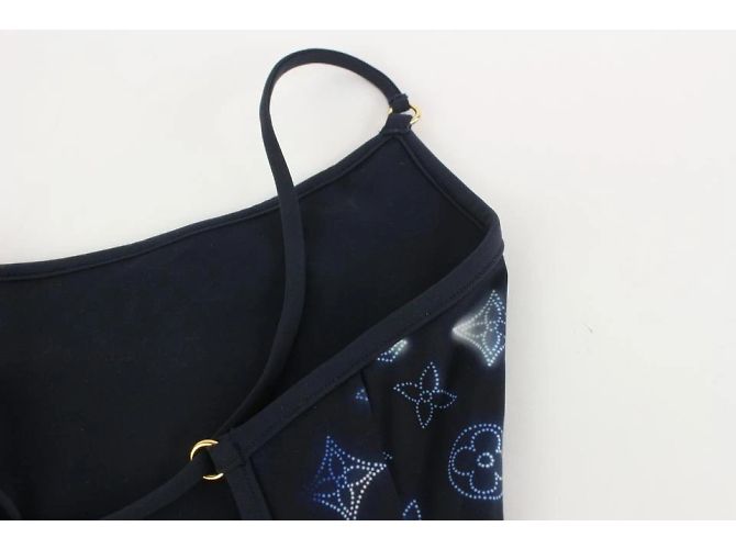 Louis Vuitton Size 36 Einteiliger Badeanzug mit Mahina-Monogramm in Marineblau - Ansicht 6