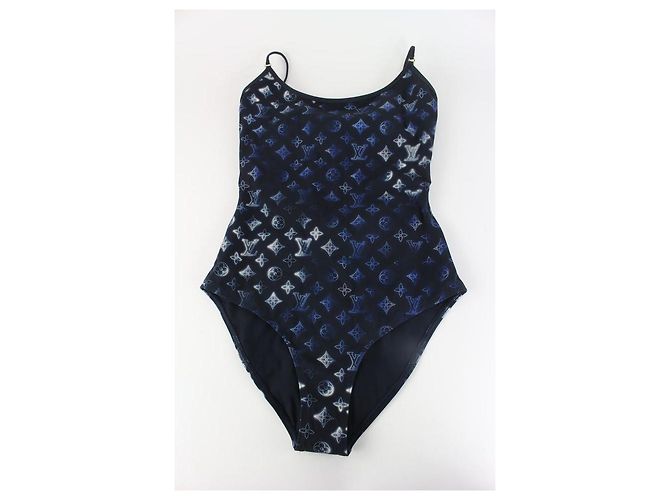 Louis Vuitton Size 36 Einteiliger Badeanzug mit Mahina-Monogramm in Marineblau - Ansicht 8