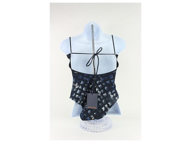 Louis Vuitton Size 36 Einteiliger Badeanzug mit Mahina-Monogramm in Marineblau - Ansicht 9