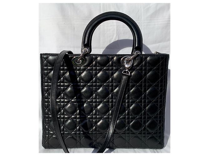 Borsa a mano Lady Dior Dior in pelle nera Nero - vista 3