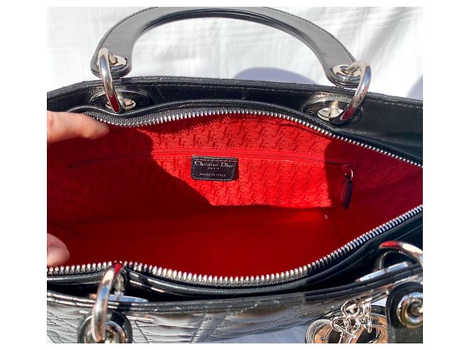 Borsa a mano Lady Dior Dior in pelle nera Nero - vista 7