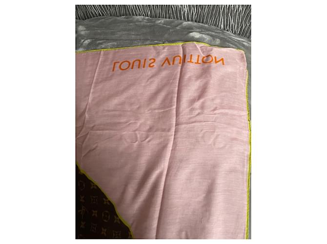 Louis Vuitton Bufanda de algodón marrón Castaño - vista 2