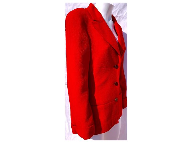 Blazer Chanel in tweed rosso - vista 4