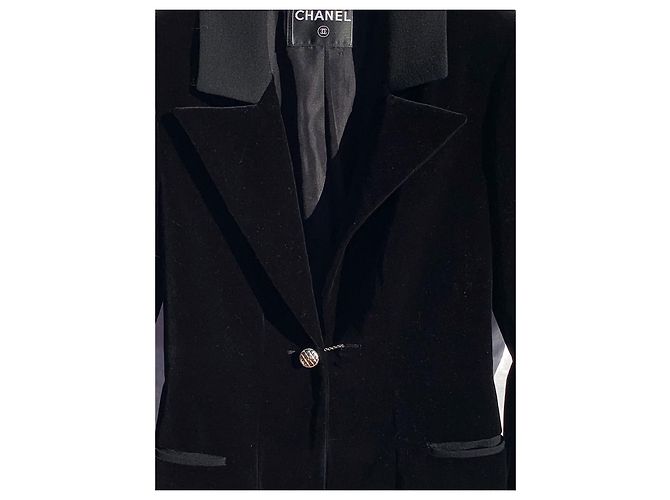 Chanel Tuxedy Jacke aus schwarzer Wolle - Ansicht 7