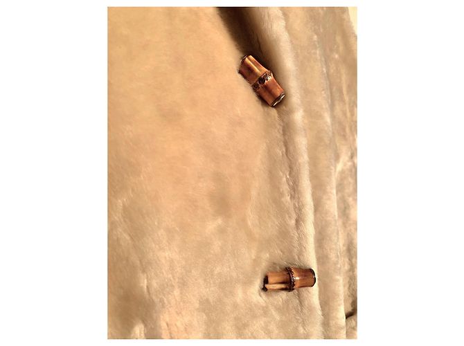 Abrigo duffle de piel de cordero beige Gucci - vista 10
