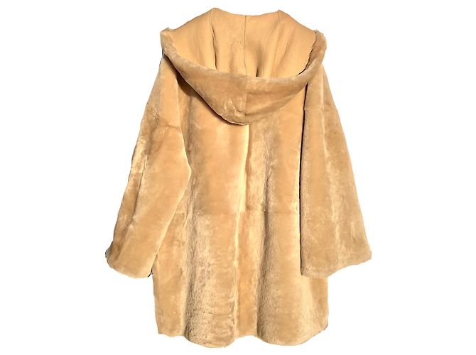 Abrigo duffle de piel de cordero beige Gucci - vista 2