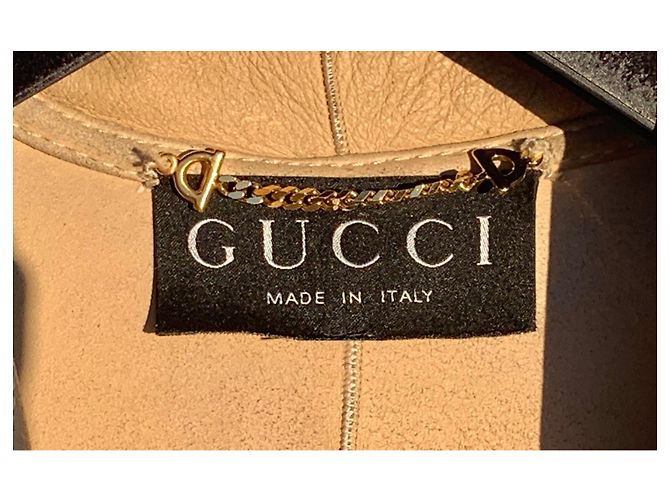 Abrigo duffle de piel de cordero beige Gucci - vista 3