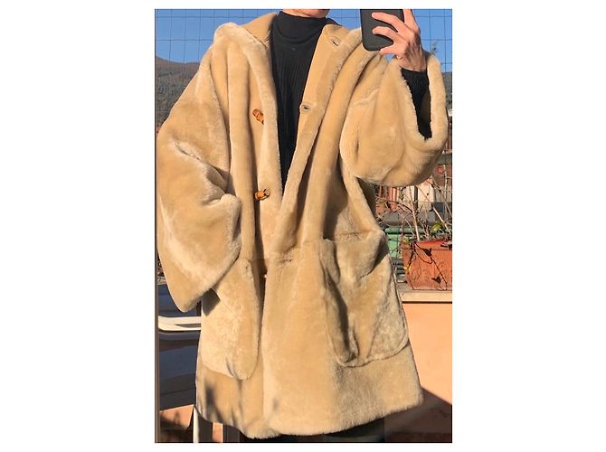 Abrigo duffle de piel de cordero beige Gucci - vista 5