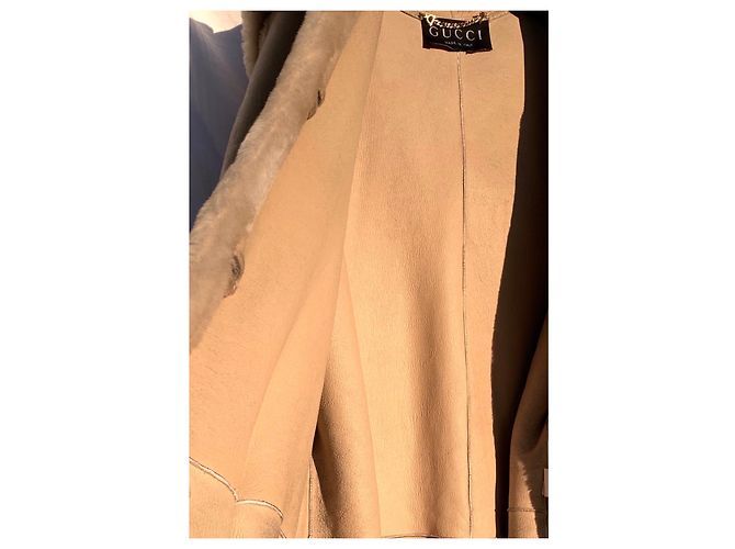 Abrigo duffle de piel de cordero beige Gucci - vista 8