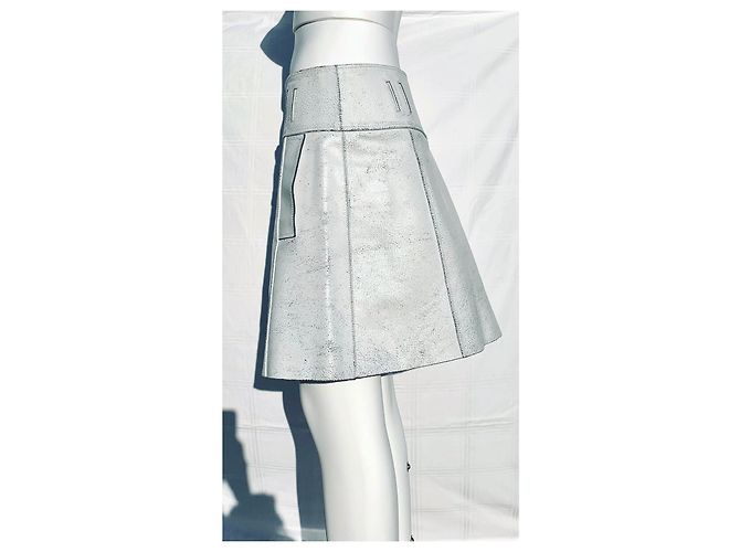Falda mini de cuero Proenza Schouler Blanca Blanco - vista 2