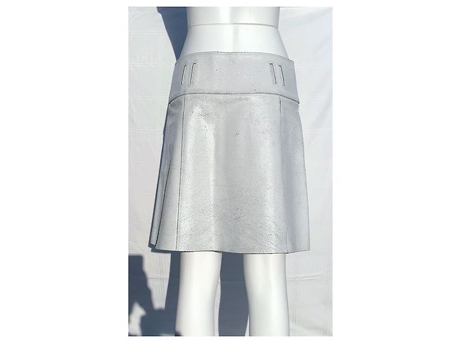 Falda mini de cuero Proenza Schouler Blanca Blanco - vista 3