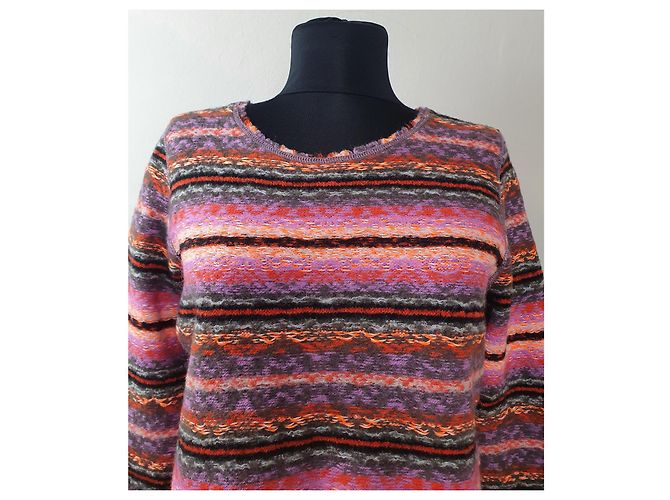 Marc Cain Pullover mehrfarbig aus Wolle und Alpaka Mehrfarben - Ansicht 2