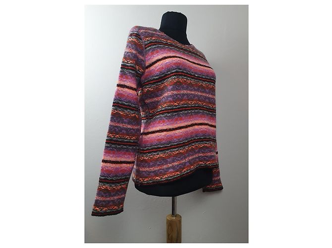 Marc Cain Pullover mehrfarbig aus Wolle und Alpaka Mehrfarben - Ansicht 3