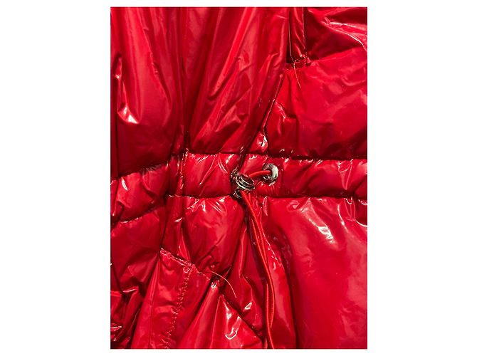 Autre Marque Rote Oversized Pufferjacke aus Vinyl - Ansicht 5