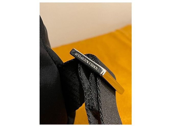 Zaino Karl Lagerfeld nero in pelle e nylon - vista 15