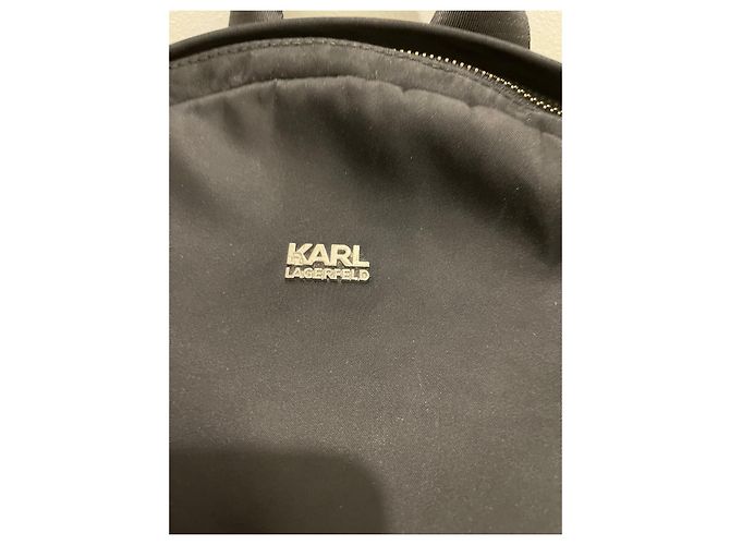 Zaino Karl Lagerfeld nero in pelle e nylon - vista 18