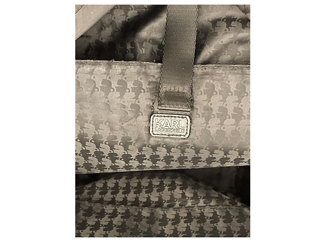 Zaino Karl Lagerfeld nero in pelle e nylon - vista 6