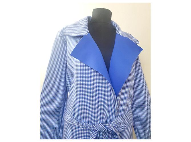 Autre Marque Gabardina Rich & Royal Vichy Azul Royal Blanco - vista 3