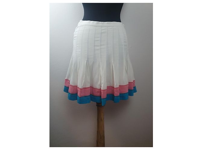 Falda plisada Vanessa Bruno Athe marfil viscosa Multicolor - vista 2