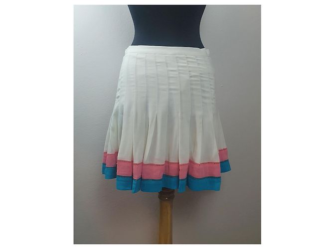 Falda plisada Vanessa Bruno Athe marfil viscosa Multicolor - vista 3