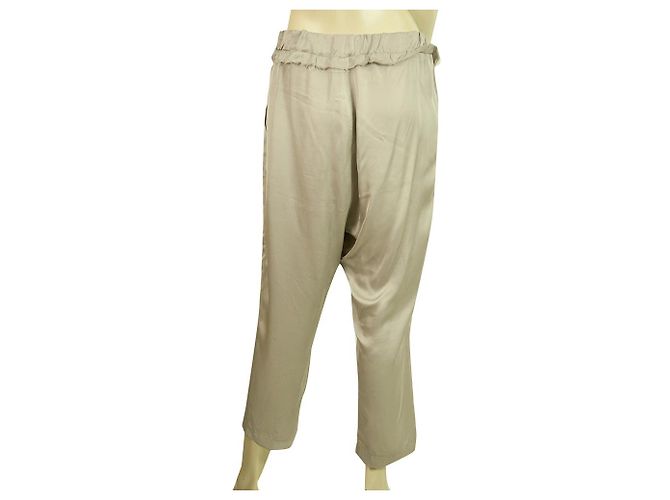 Autre Marque Milla Glänzende Beige Elastische Taille Kurze Viskose Hose Hose Gr. S - Ansicht 2