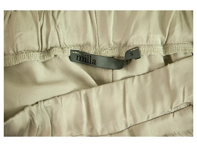 Autre Marque Milla Glänzende Beige Elastische Taille Kurze Viskose Hose Hose Gr. S - Ansicht 3