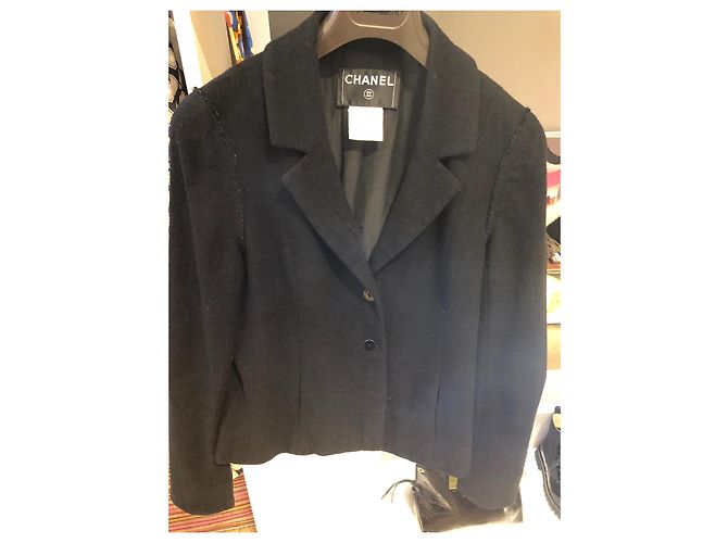 Chanel Black Wool Jacket - vista 8