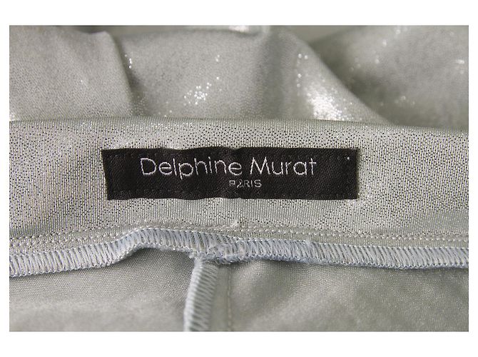 Autre Marque Delphine Murat Pantalone Leggings Glitterato Celeste Celeste Blu chiaro - vista 3