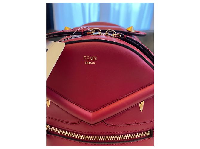 Zucchino Fendi Leather Backpack Red Gold Hardware - view 3
