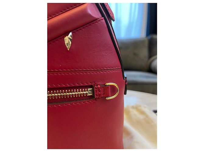 Zucchino Fendi Leather Backpack Red Gold Hardware - view 4