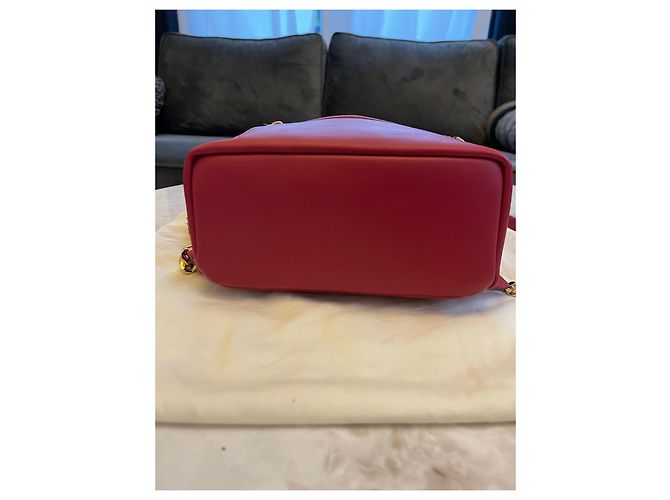 Zucchino Fendi Leather Backpack Red Gold Hardware - view 5