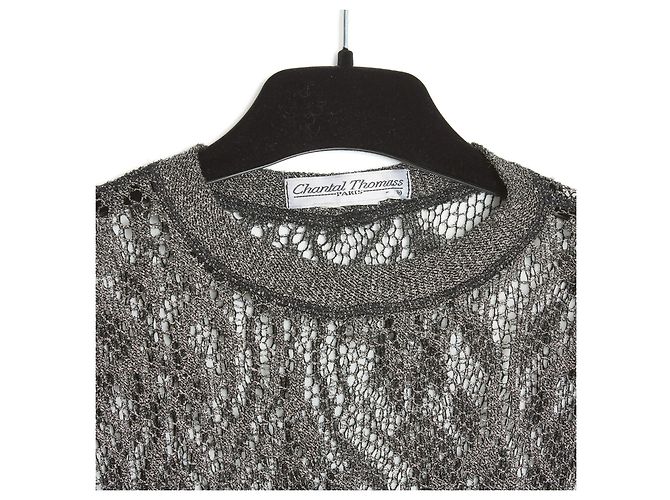 Chantal Thomass Silber- 1991 STRICKKLEID FR36/38 Schwarz - Ansicht 3