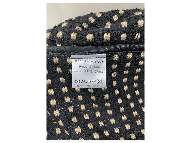 Abrigo de punto Shirtaporter negro con hilo dorado - vista 11