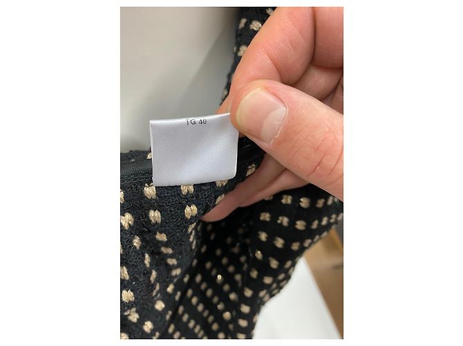 Abrigo de punto Shirtaporter negro con hilo dorado - vista 12