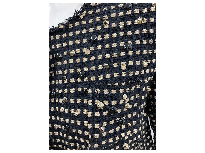 Abrigo de punto Shirtaporter negro con hilo dorado - vista 13