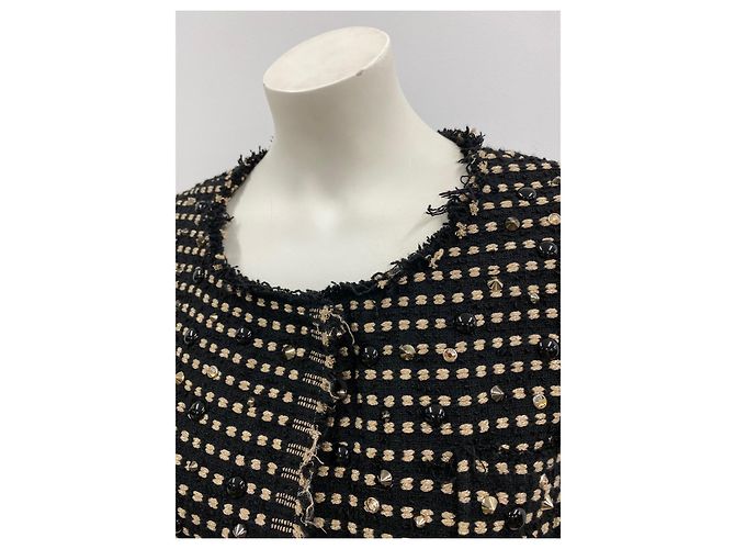 Abrigo de punto Shirtaporter negro con hilo dorado - vista 14