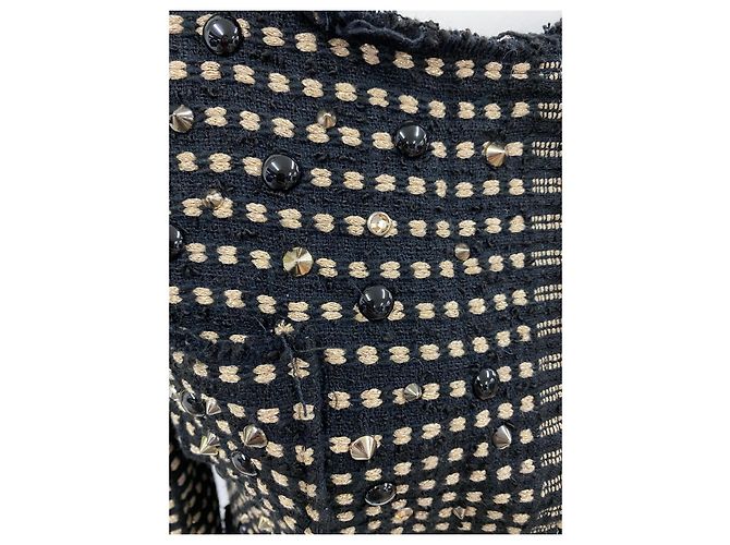 Abrigo de punto Shirtaporter negro con hilo dorado - vista 15