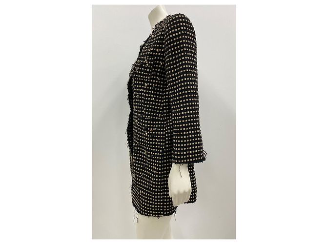Abrigo de punto Shirtaporter negro con hilo dorado - vista 3