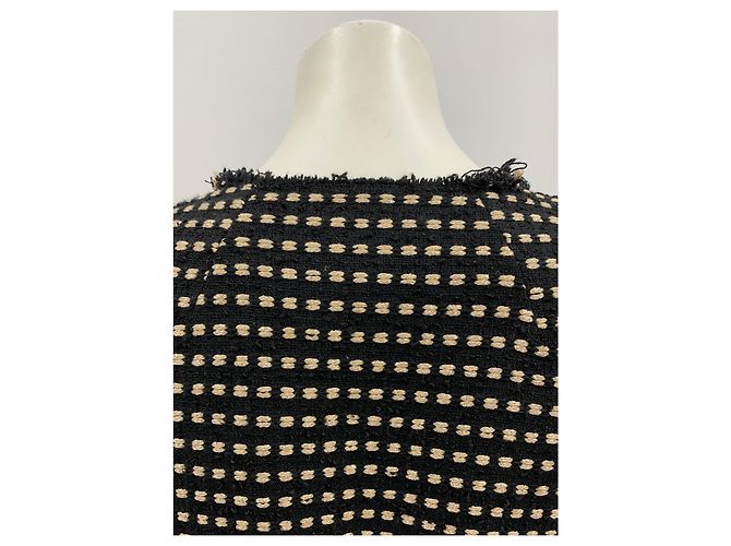Abrigo de punto Shirtaporter negro con hilo dorado - vista 6