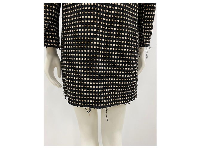 Abrigo de punto Shirtaporter negro con hilo dorado - vista 8