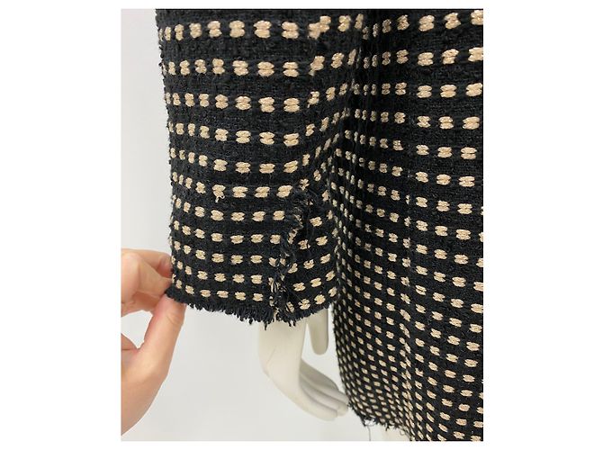 Abrigo de punto Shirtaporter negro con hilo dorado - vista 9